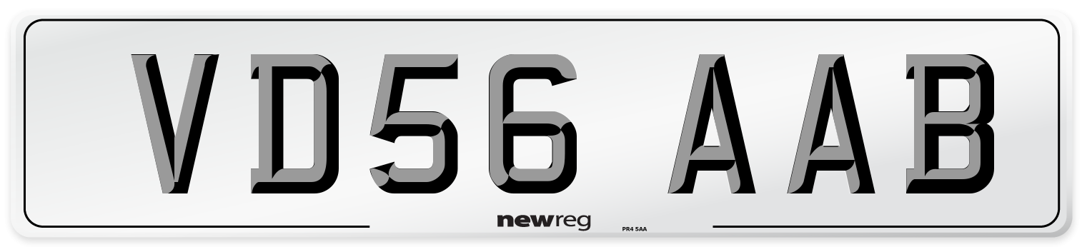 VD56 AAB Number Plate from New Reg
